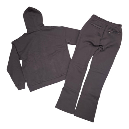 HUDSON MEN'S PREMIUM ZIP-UP SWEATSUIT SET BLACK COFFEE
