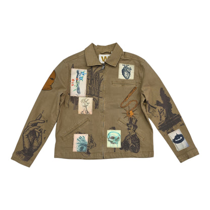 WAIMEA MEN'S GOTHIC PATCHWORK ZIP-UP DENIM JACKET