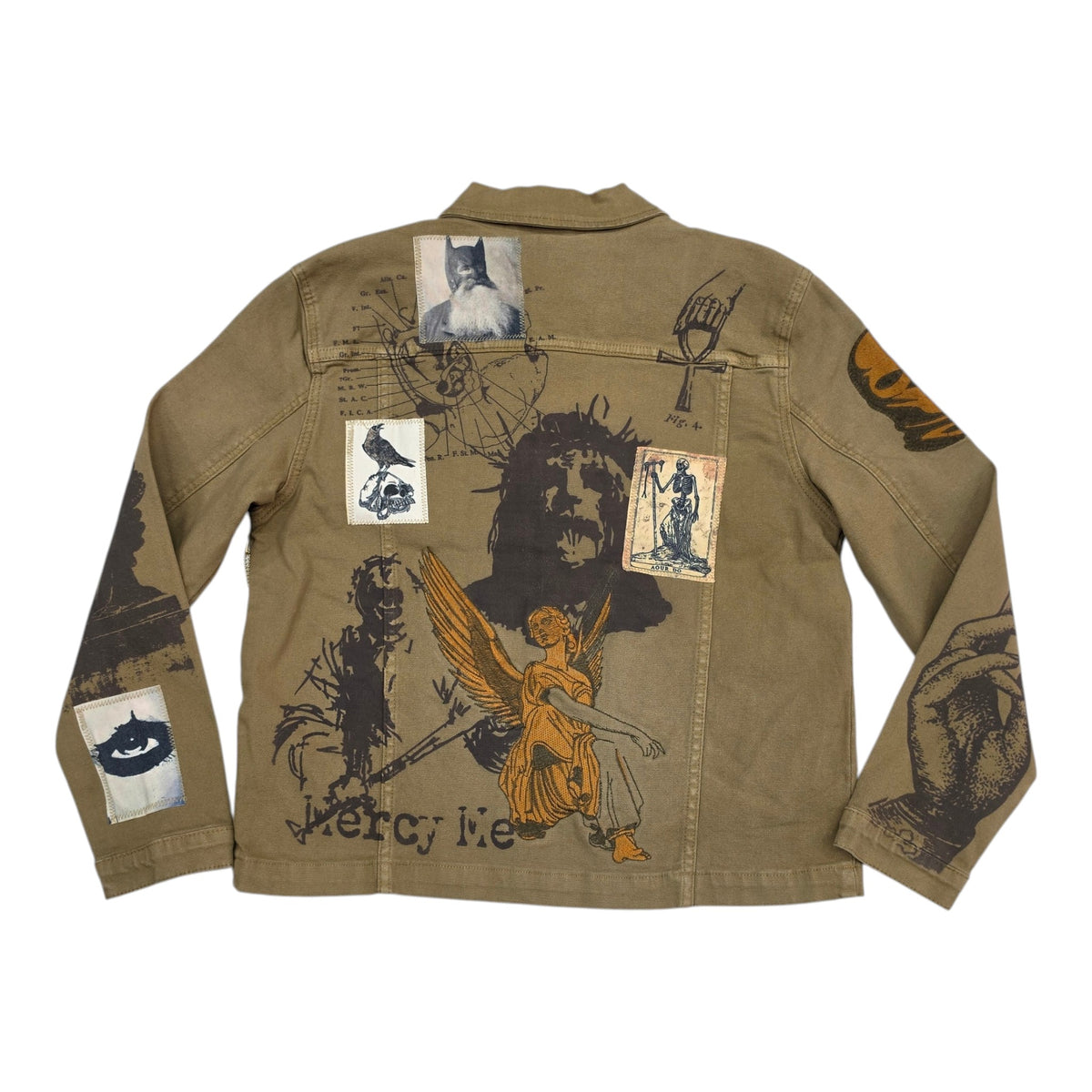 WAIMEA MEN'S GOTHIC PATCHWORK ZIP-UP DENIM JACKET