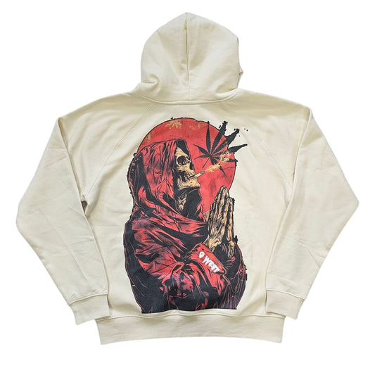 G WEST SMOKING SKELETON OVERSIZED HOODIE