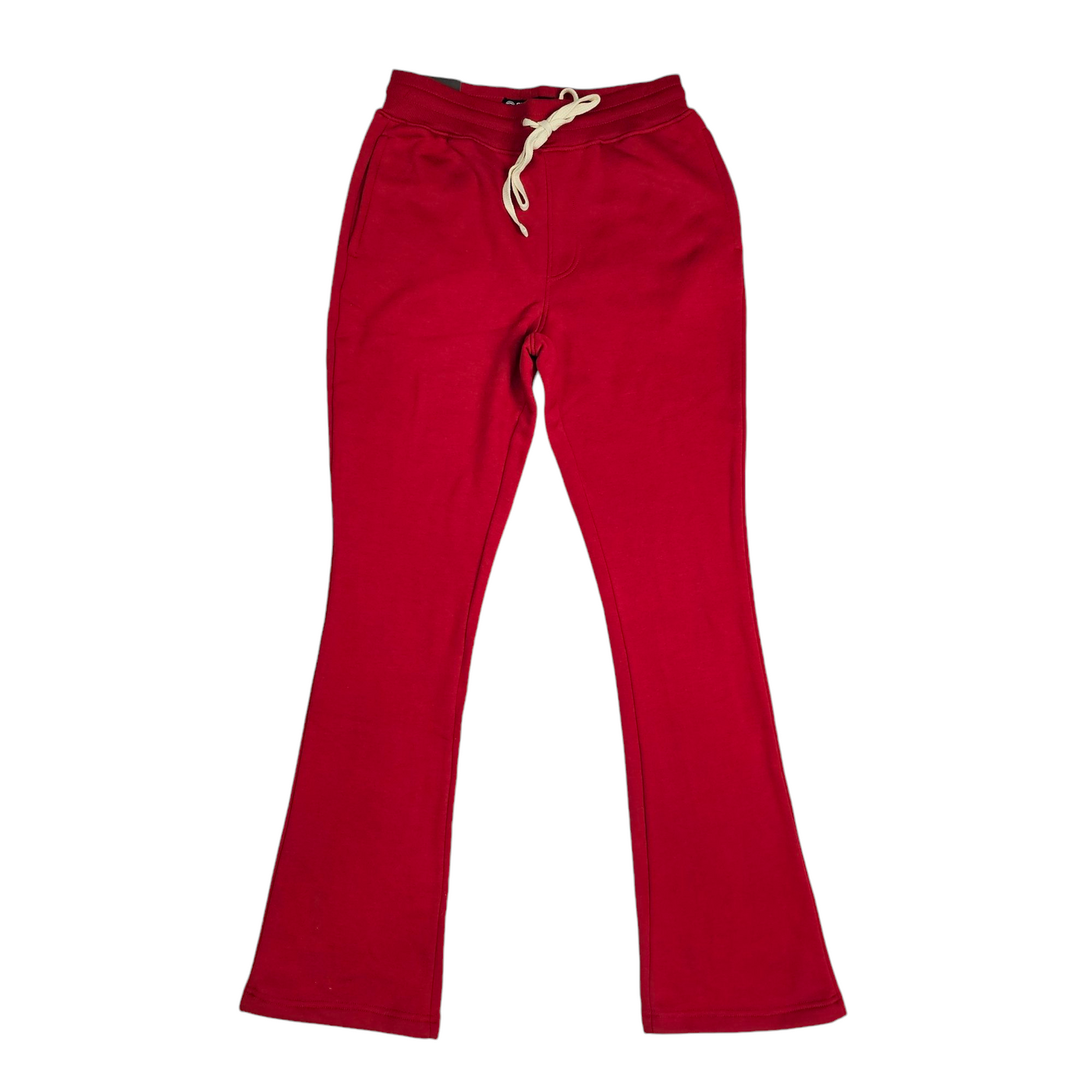 REBEL MINDS PLAIN FLEECE STACKED SWEATPANTS RED