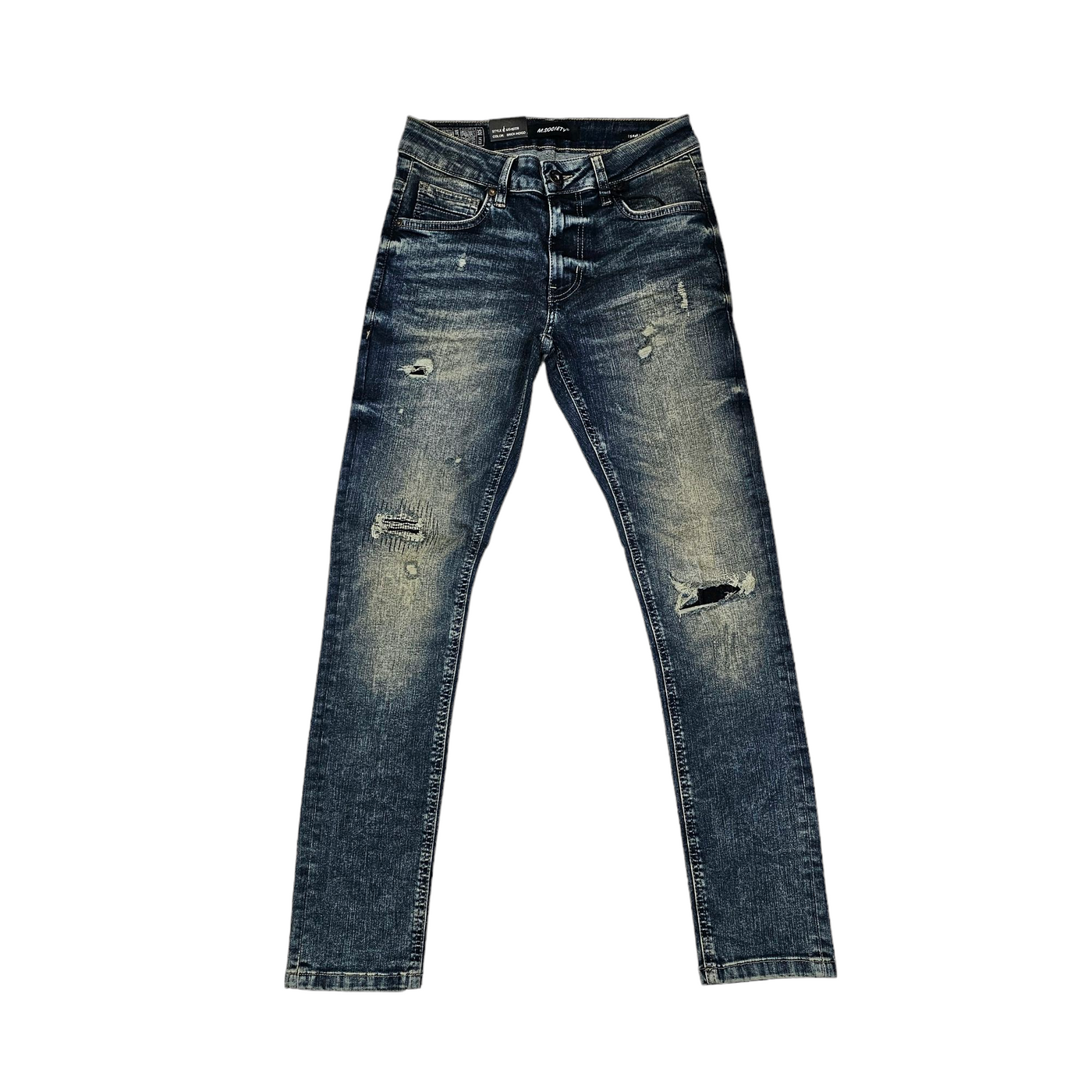 M. Society Men's Skinny Fit Jeans  Brick Indigo 80338