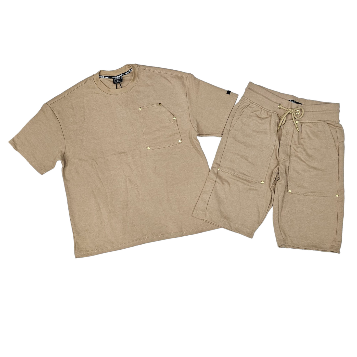 Switch Short Set Oversized T-Shirt & Basic Short Khaki