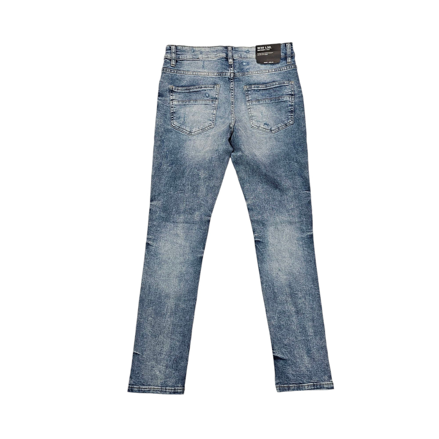 M SOCIETY DENIM JEANS RIPS & REPAIR OCEAN BLUE MS-80348