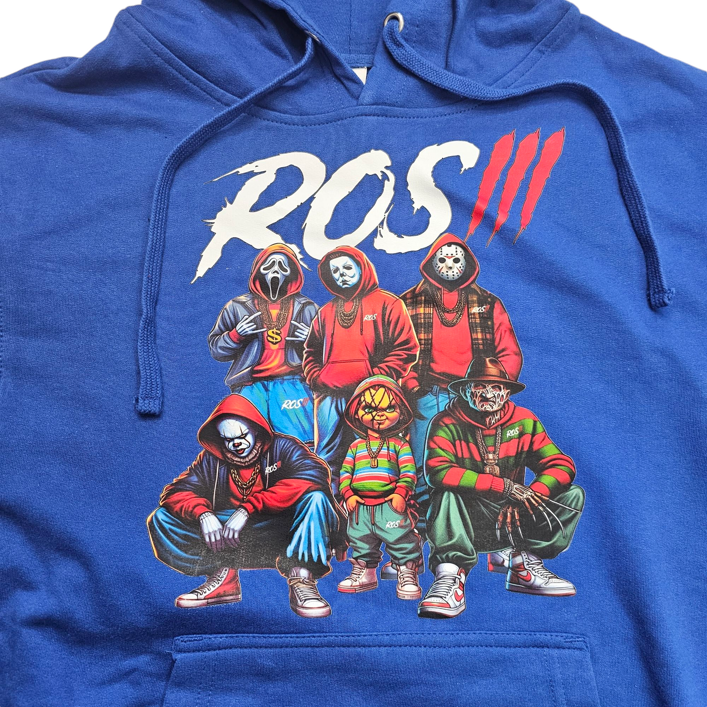 ROS 3 HORROR ICONS HOODIE BLUE