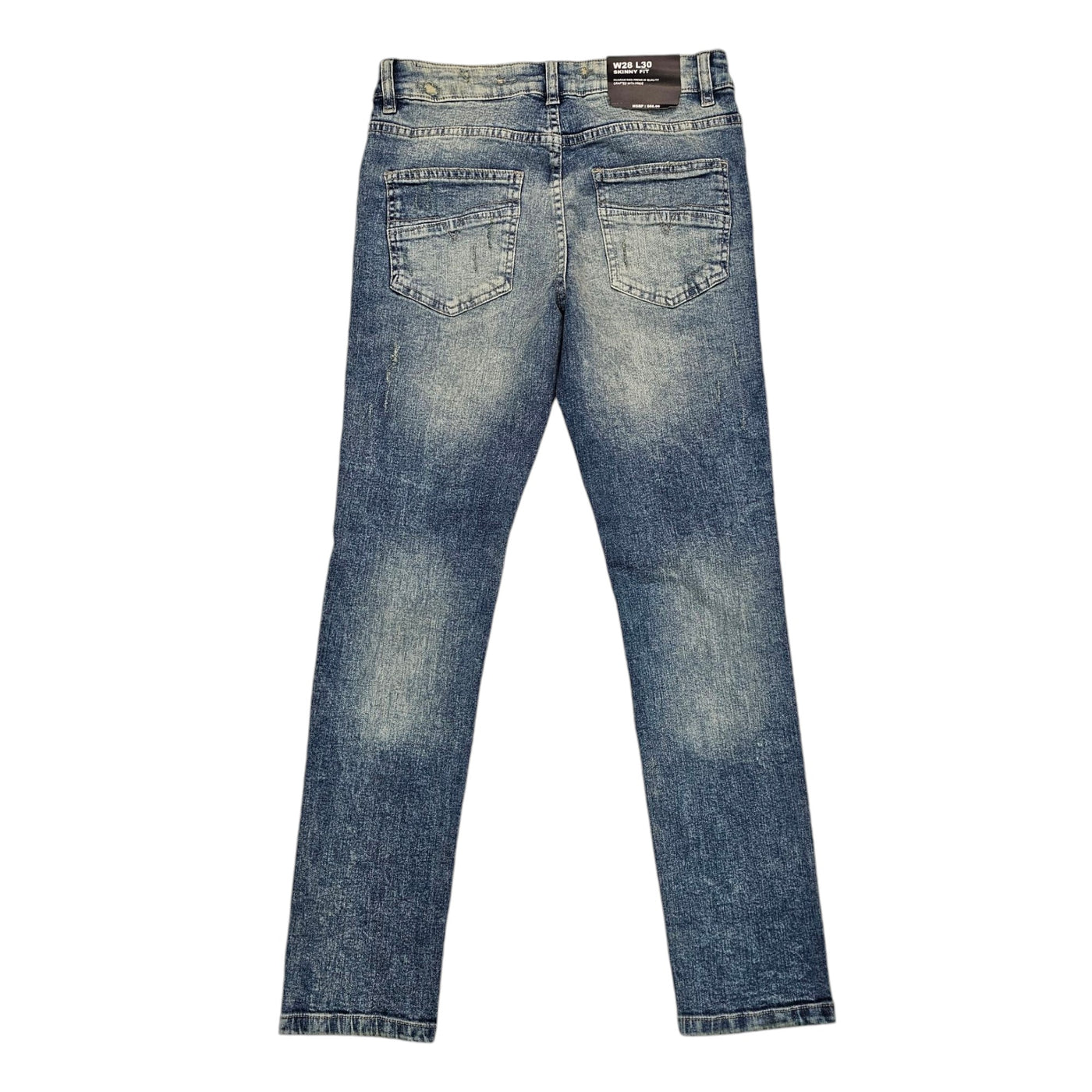 M SOCIETY DENIM JEANS RIPS & REPAIR TINTED BLUE MS-80346