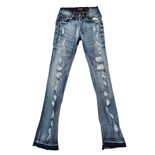 DASH STACKED DENIM JEANS AGED WASH AD2014