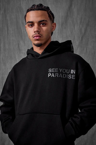SYIP SWEATSUIT SET STACKED PANTS BLACK