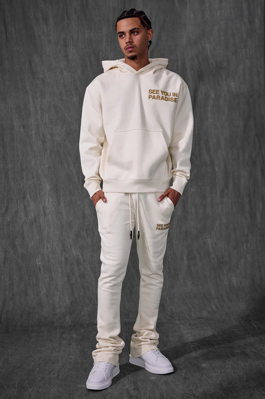 SYIP SWEATSUIT SET STACKED PANTS BONE
