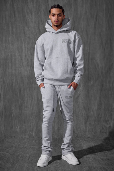 SYIP SWEATSUIT SET STACKED PANTS GREY