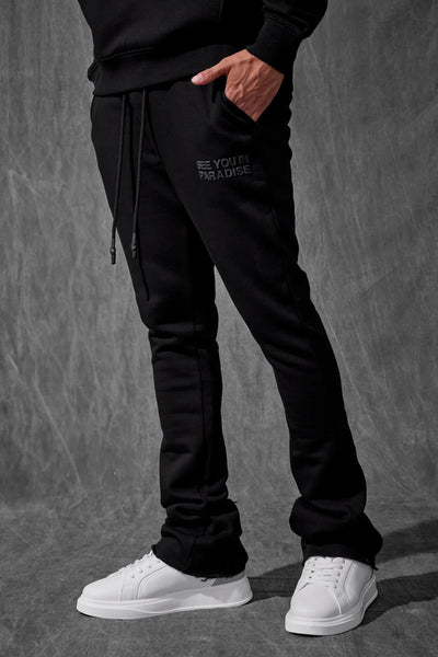 SYIP SWEATSUIT SET STACKED PANTS BLACK