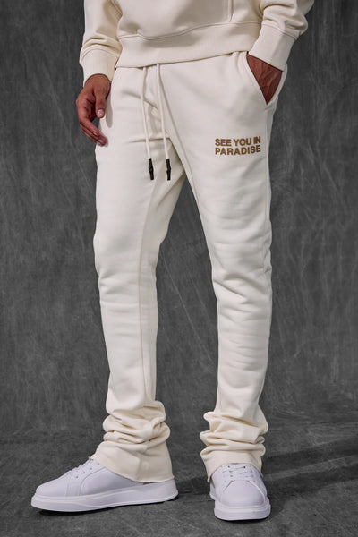 SYIP SWEATSUIT SET STACKED PANTS BONE