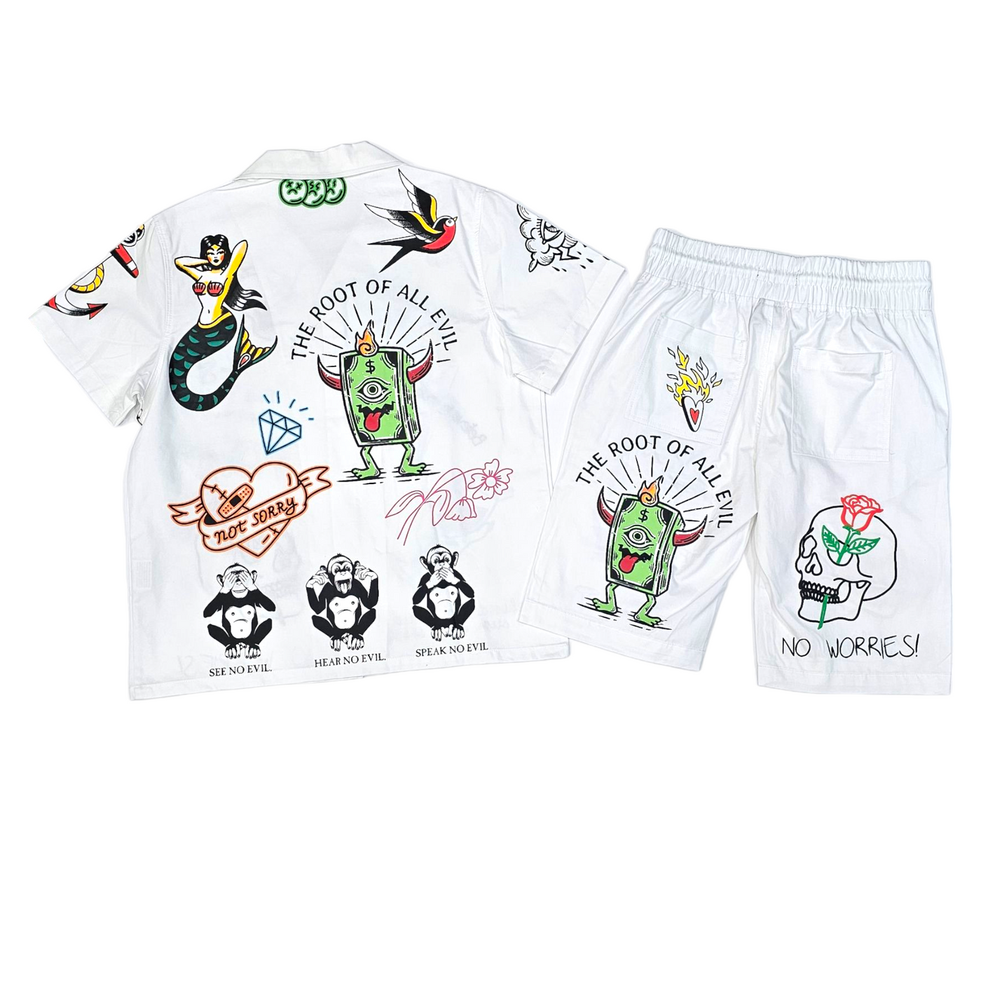 Switch Tattoo Patch Short Set White