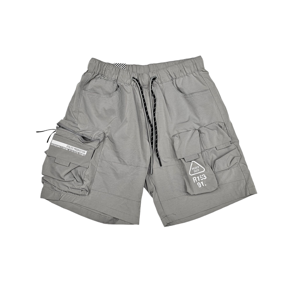Utility Windbreaker Cargo Shorts Light Grey
