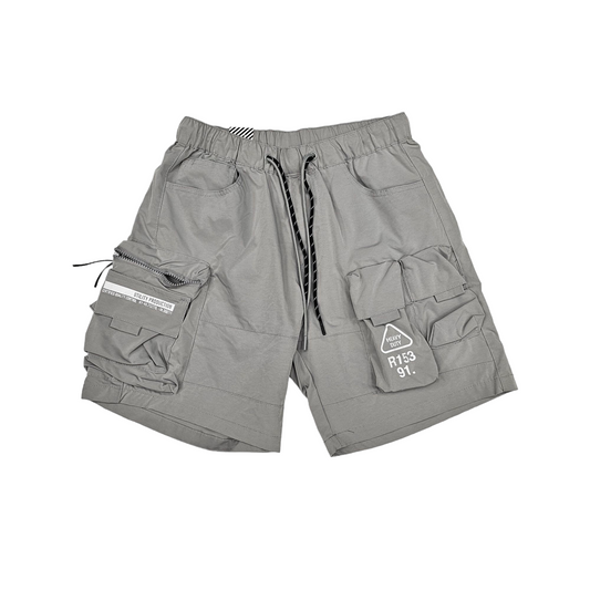 Utility Windbreaker Cargo Shorts Light Grey