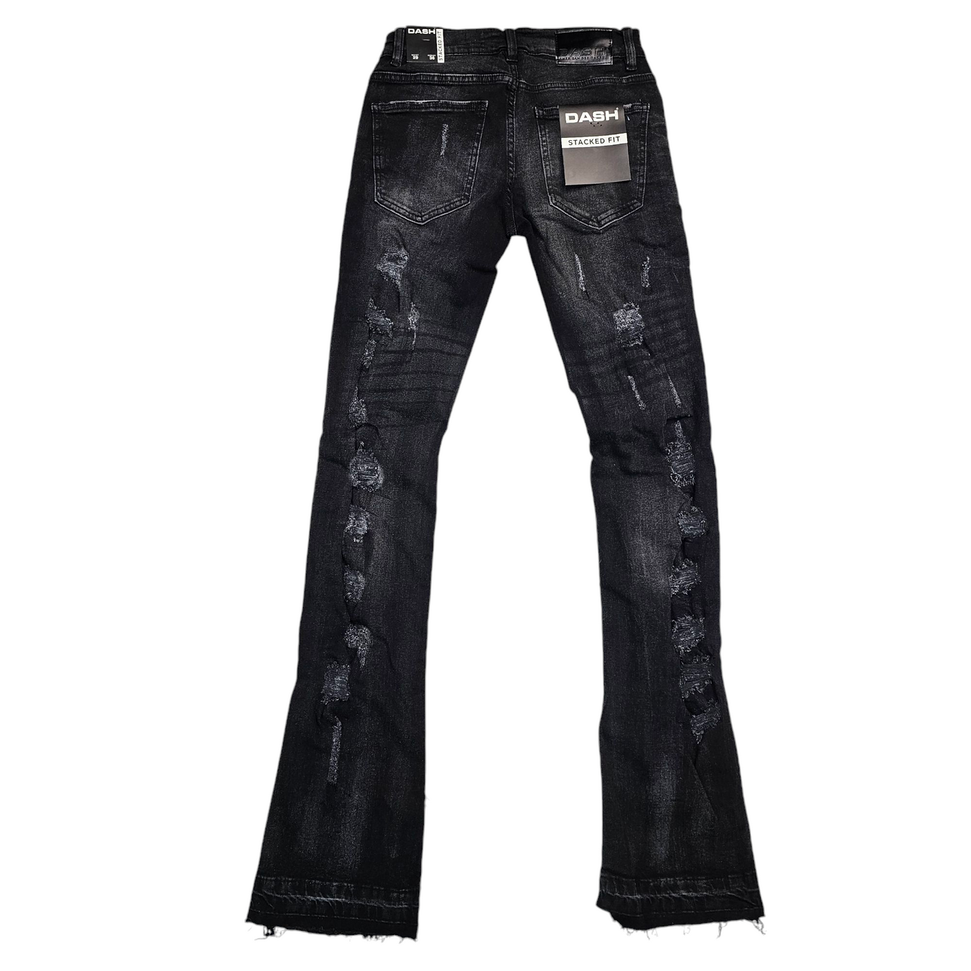 DASH STACKED DENIM JEANS BLACK CEMENTWASH AD2014