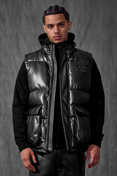 SEE YOU IN PARADISE PUFFY PU VEST 9382V