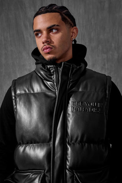 SEE YOU IN PARADISE PUFFY PU VEST 9382V