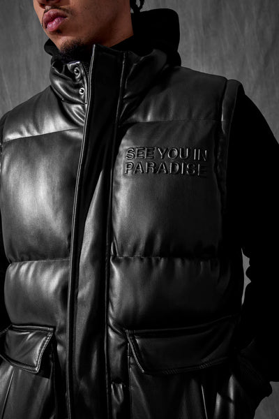 SEE YOU IN PARADISE PUFFY PU VEST 9382V