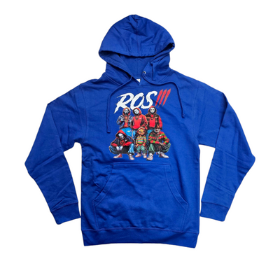 ROS 3 HORROR ICONS HOODIE BLUE