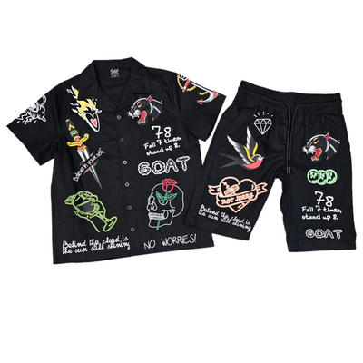 Switch Tattoo Patch Short Set Black