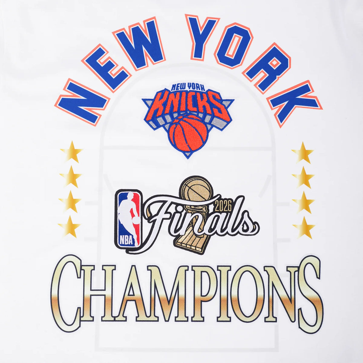 NEW YORK KNICKS 2026 NBA CHAMPIONSHIP MEN'S S/S TEE WHITE
