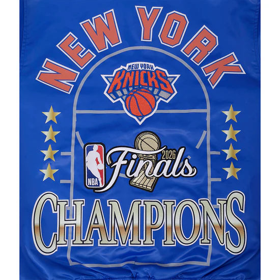 NEW YORK KNICKS 2026 NBA CHAMPIONSHIP MEN'S SATIN JACKET