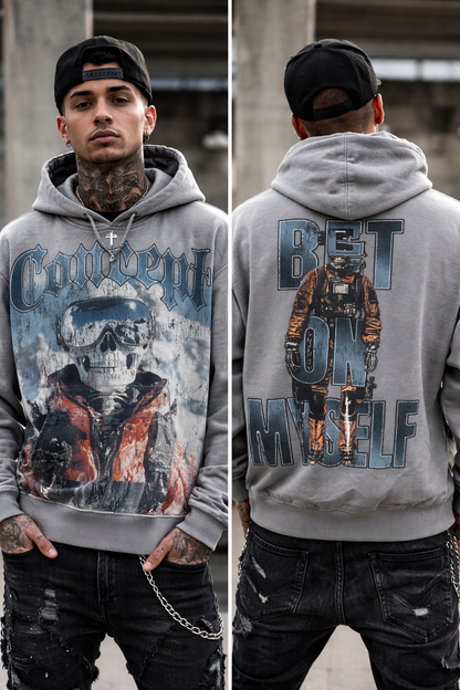 CONCEPT MEN'S ''SKIER'' GREY WASH HOODIE