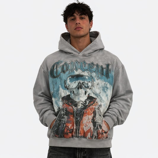 CONCEPT MEN'S ''SKIER'' GREY WASH HOODIE