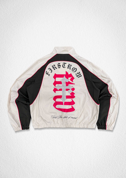 FIRST ROW NEVER GIVE UP MEN’S NYLON TRACK SET CREAM