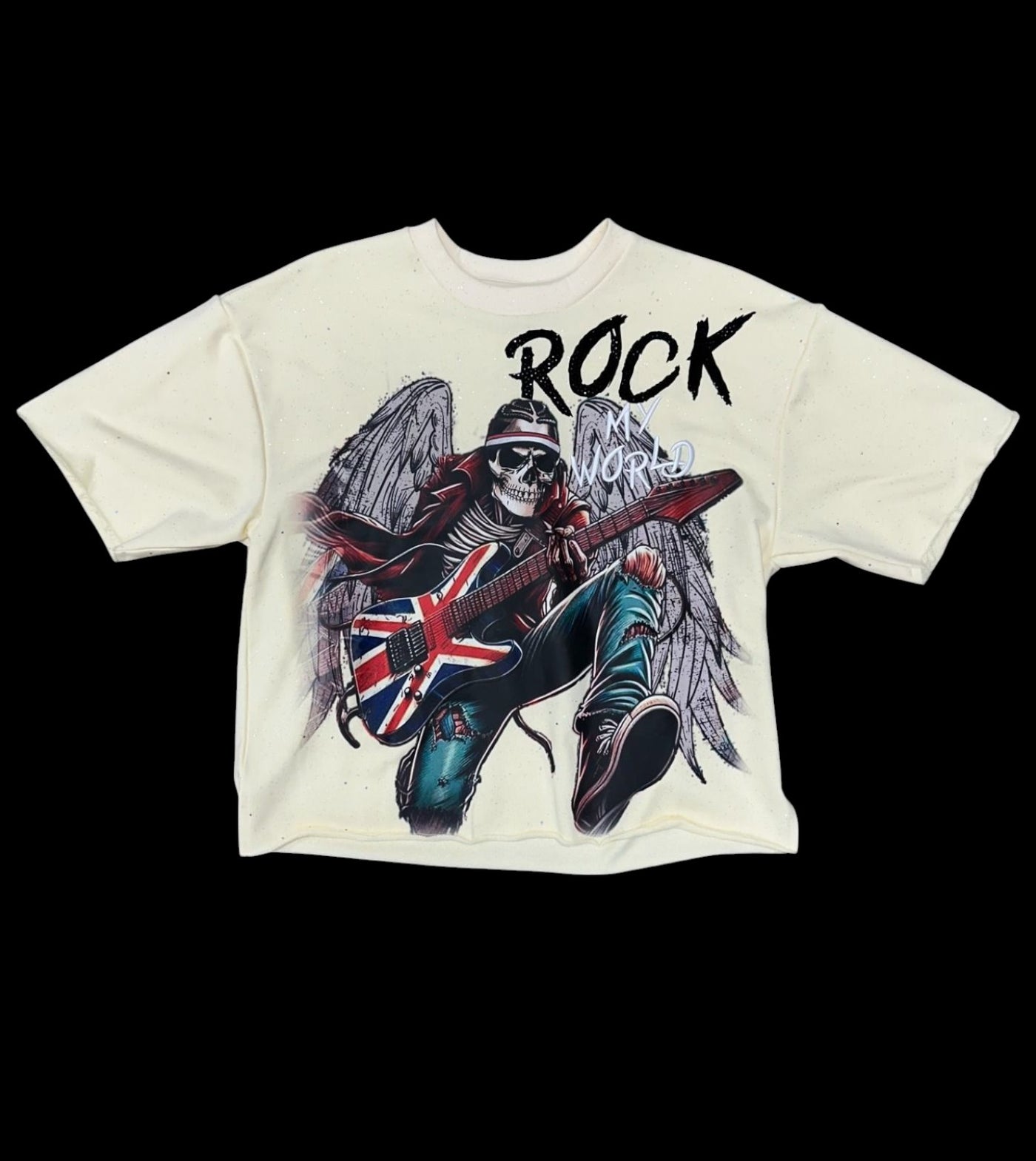 BKYS ROCK MY WORLD CROPPED T-SHIRT CREAM