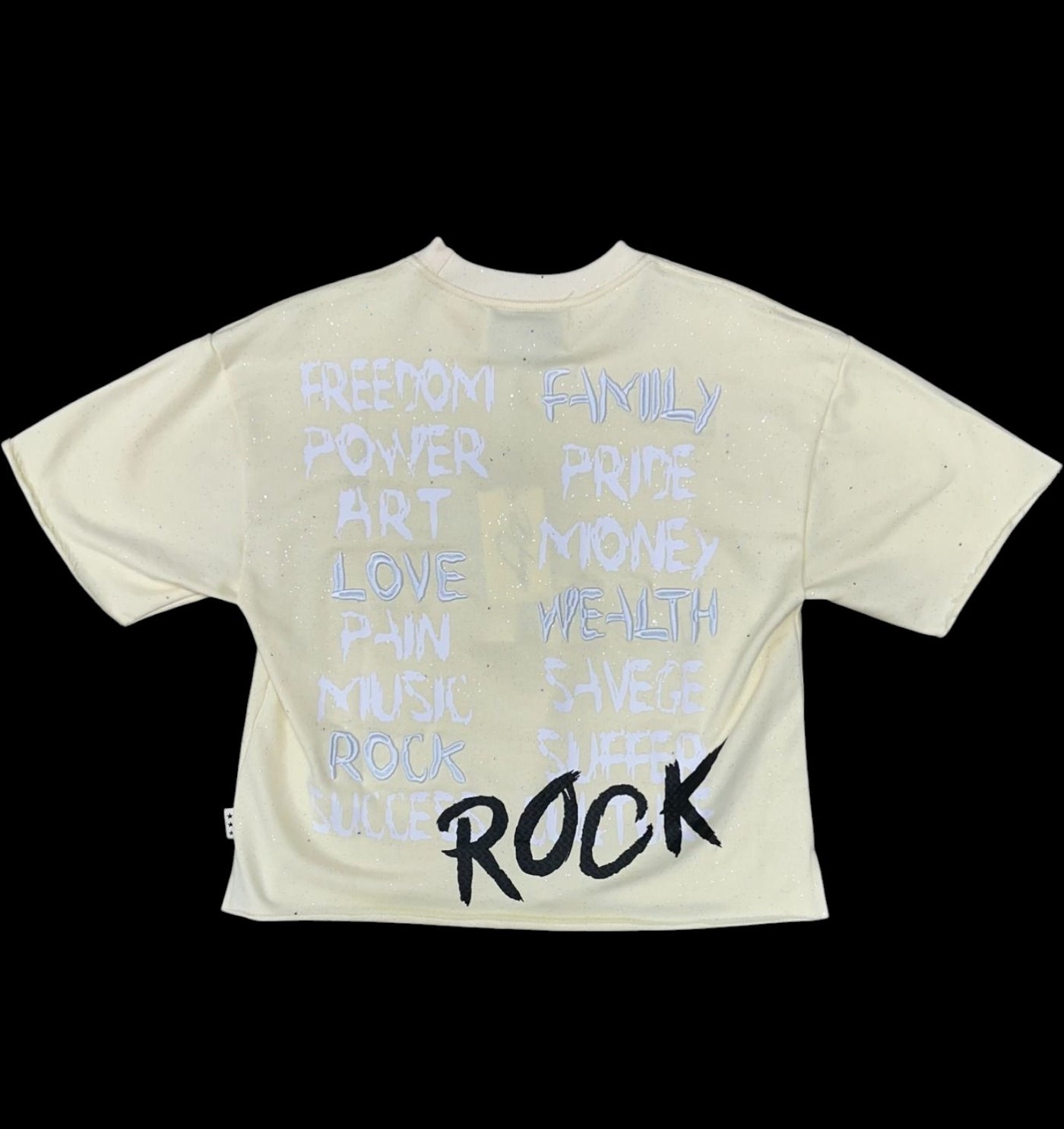 BKYS ROCK MY WORLD CROPPED T-SHIRT CREAM