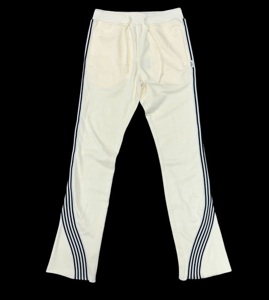 BKYS STRIPED STACKED PANTS OFF WHITE P1264