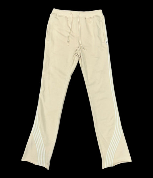 BKYS STRIPED STACKED PANTS BEIGE P1264