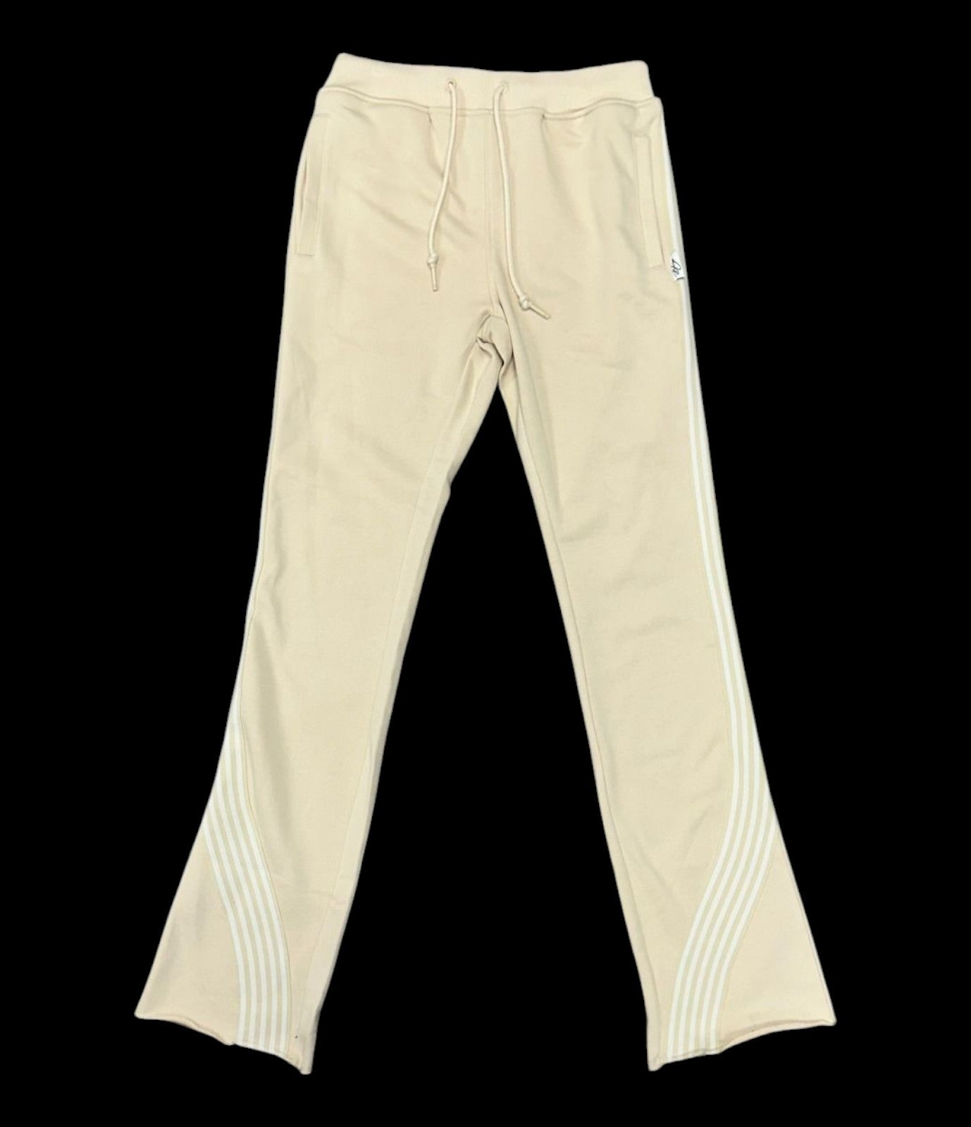BKYS STRIPED STACKED PANTS BEIGE P1264