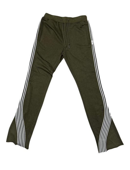 BKYS STRIPED STACKED PANTS OLIVE P1264