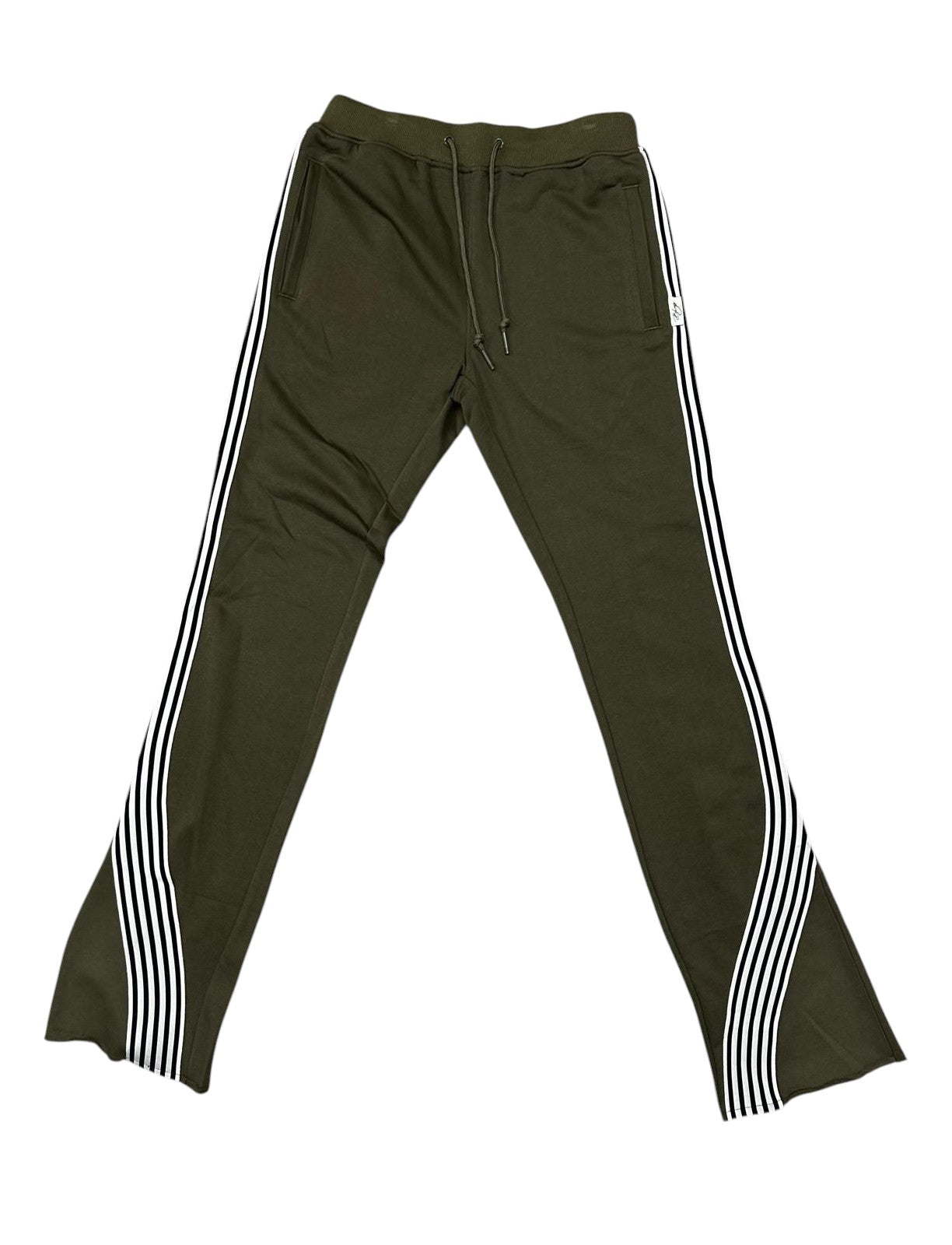 BKYS STRIPED STACKED PANTS OLIVE P1264