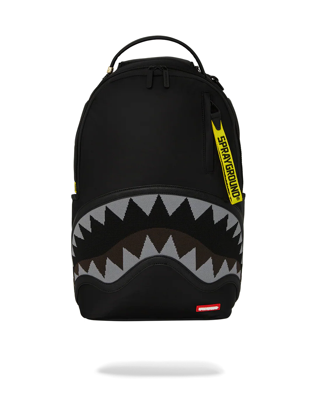 SPRAYGROUND SHARK CENTRAL YELLOW TAPE DLX SATIN BACKPACK
