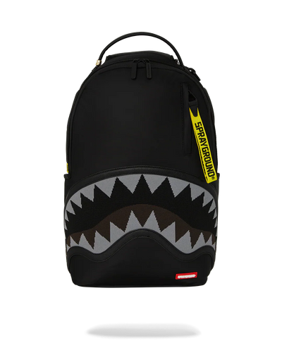 SPRAYGROUND SHARK CENTRAL YELLOW TAPE DLX SATIN BACKPACK