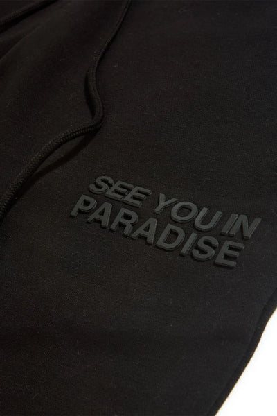 SYIP SWEATSUIT SET STACKED PANTS BLACK
