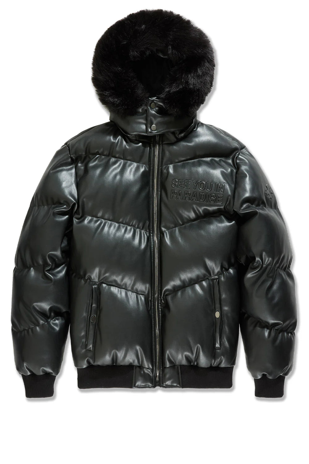 SYIP PU PUFFER WITH EMBOSS JACKET BLACK 91665