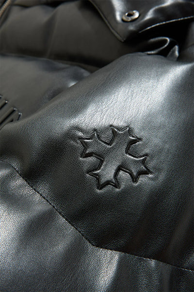 SYIP PU PUFFER WITH EMBOSS JACKET BLACK 91665