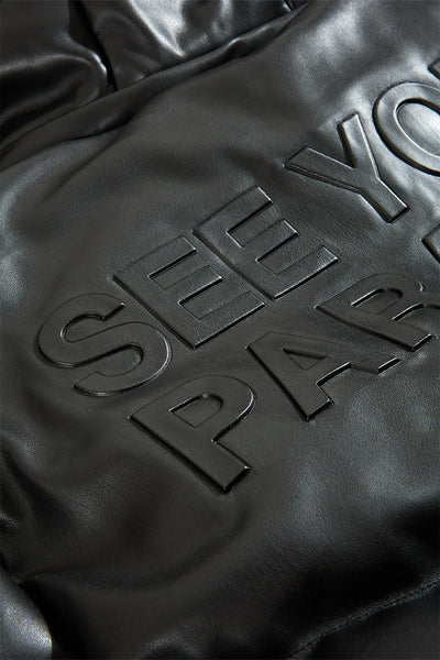 SYIP PU PUFFER WITH EMBOSS JACKET BLACK 91665