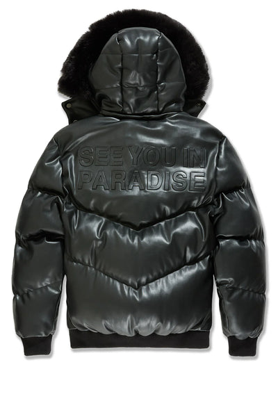 SYIP PU PUFFER WITH EMBOSS JACKET BLACK 91665