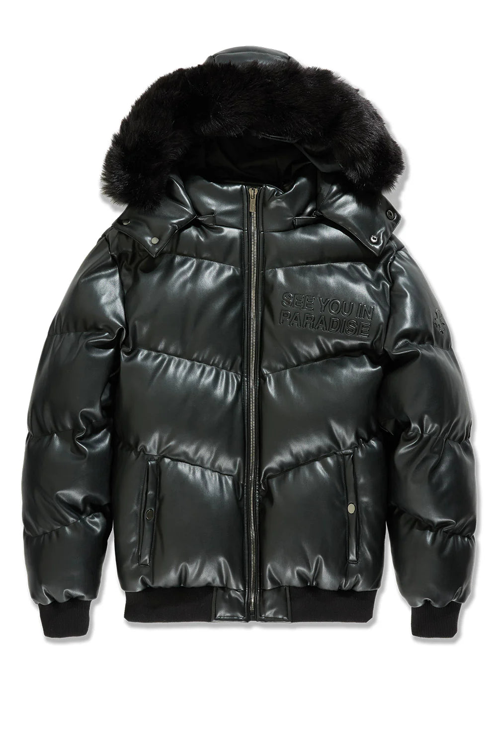 SYIP PU PUFFER WITH EMBOSS JACKET BLACK 91665