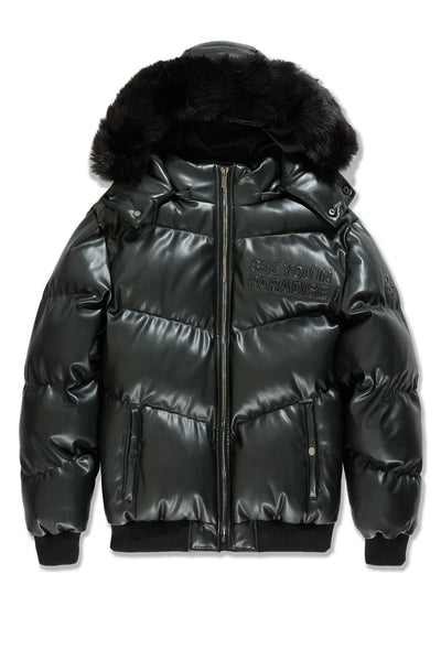 SYIP PU PUFFER WITH EMBOSS JACKET BLACK 91665