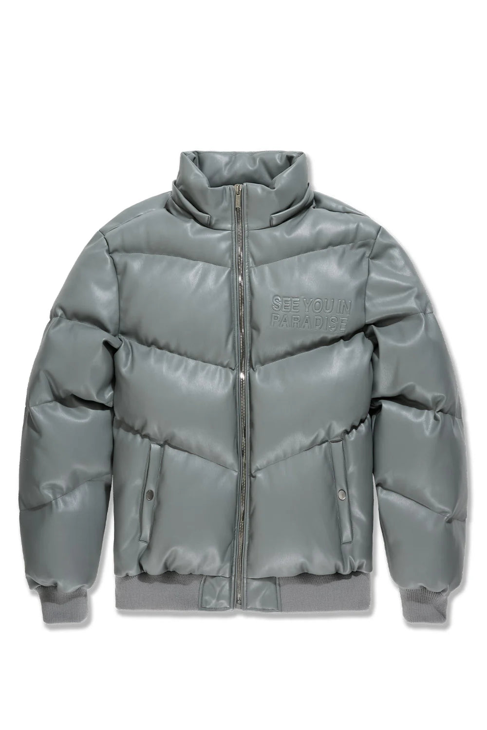 SYIP PU PUFFER WITH EMBOSS JACKET CHARCOAL 91665