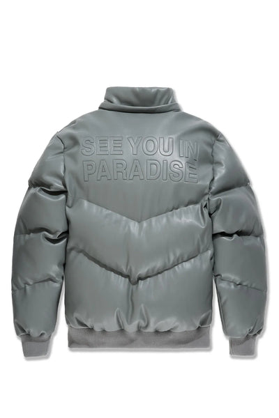 SYIP PU PUFFER WITH EMBOSS JACKET CHARCOAL 91665