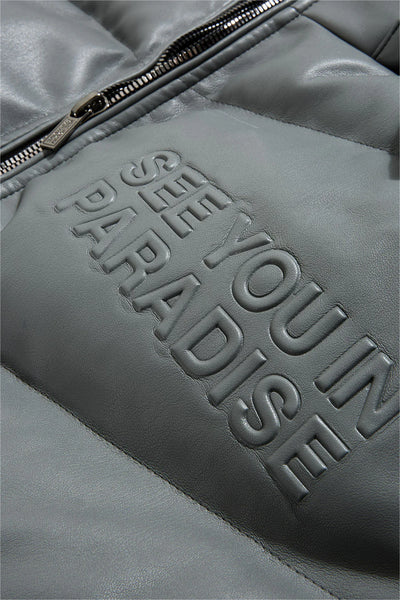 SYIP PU PUFFER WITH EMBOSS JACKET CHARCOAL 91665