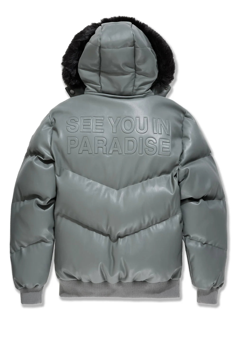 SYIP PU PUFFER WITH EMBOSS JACKET CHARCOAL 91665